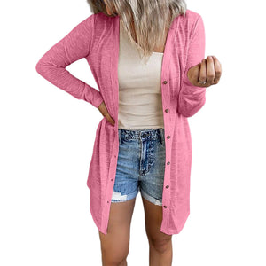 Casual Solid Color Long Sleeve Cardigan