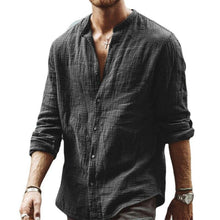 Load image into Gallery viewer, Solid Color Casual Stand Collar Long Sleeve Shirt
