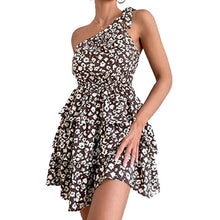 Load image into Gallery viewer, Strappy Print Layered Sleeveless Lace-Up Dress
