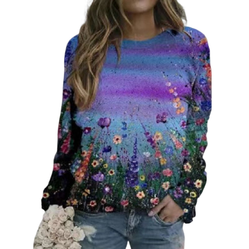 Multicolored Floral Crewneck Sweatshirt