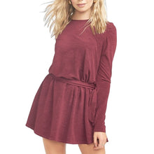 Load image into Gallery viewer, Burgundy Round Neck Dress
