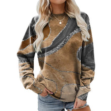 Load image into Gallery viewer, Geometric Loose Print Long Sleeve Crew Neck Sweatshirt
