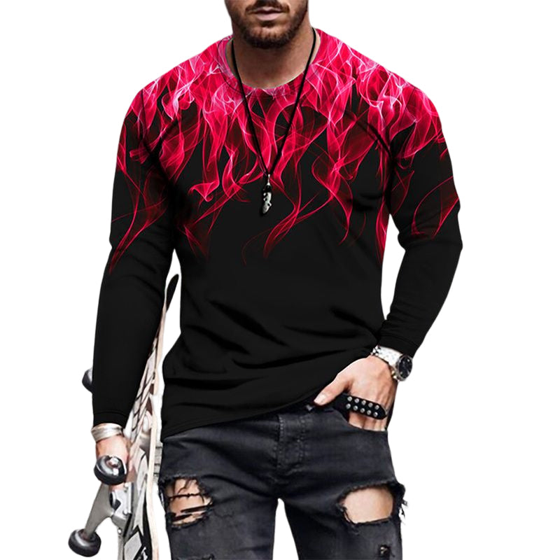 Flame Print Long Sleeve T-Shirt
