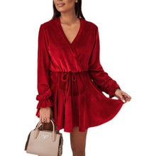 Load image into Gallery viewer, Flared Sleeve Velvet Dress
