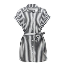 Load image into Gallery viewer, Women&#39;s Summer Striped Short Sleeve T Shirt Dress

