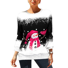 Load image into Gallery viewer, Christmas Print Raglan Sleeve Sweatshirt
