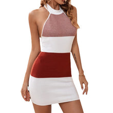 Load image into Gallery viewer, Women&#39;s Halter Neck Sleeveless Knitted Sweater Dress
