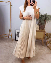 Load image into Gallery viewer, Sleeveless pleated simple solid color dress
