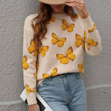 Load image into Gallery viewer, Butterfly Crew Neck Sweater
