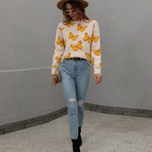 Load image into Gallery viewer, Butterfly Crew Neck Sweater
