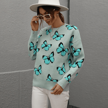 Load image into Gallery viewer, Butterfly Crew Neck Sweater
