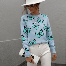 Load image into Gallery viewer, Butterfly Crew Neck Sweater
