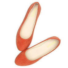 Load image into Gallery viewer, Big Size Suede Candy Color Pure Color Pointed Toe Light Slip On Flat Loafers
