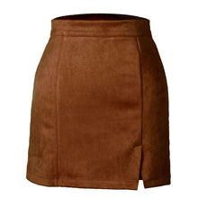 Load image into Gallery viewer, Women&#39;s High Waist Faux Suede Bodycon Mini Skirt
