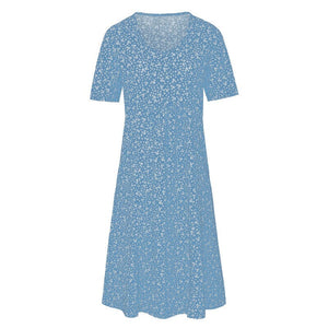 Round Neck Floral Beach Dress