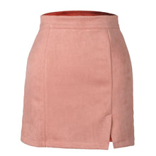 Load image into Gallery viewer, Women&#39;s High Waist Faux Suede Bodycon Mini Skirt
