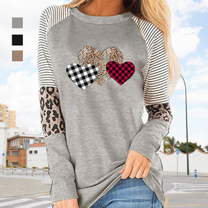 Long Sleeve Paneled Casual Crewneck T-Shirt