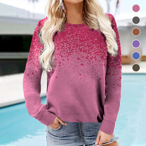 Crewneck Ink-dot Print Sweatshirt