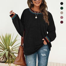 Load image into Gallery viewer, Women&#39;s Solid Color Round Neck Loose Sweatshirt
