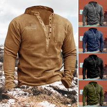 Load image into Gallery viewer, Men&#39;s Outdoor Fleece Henley Collar Sports Sweatshirt
