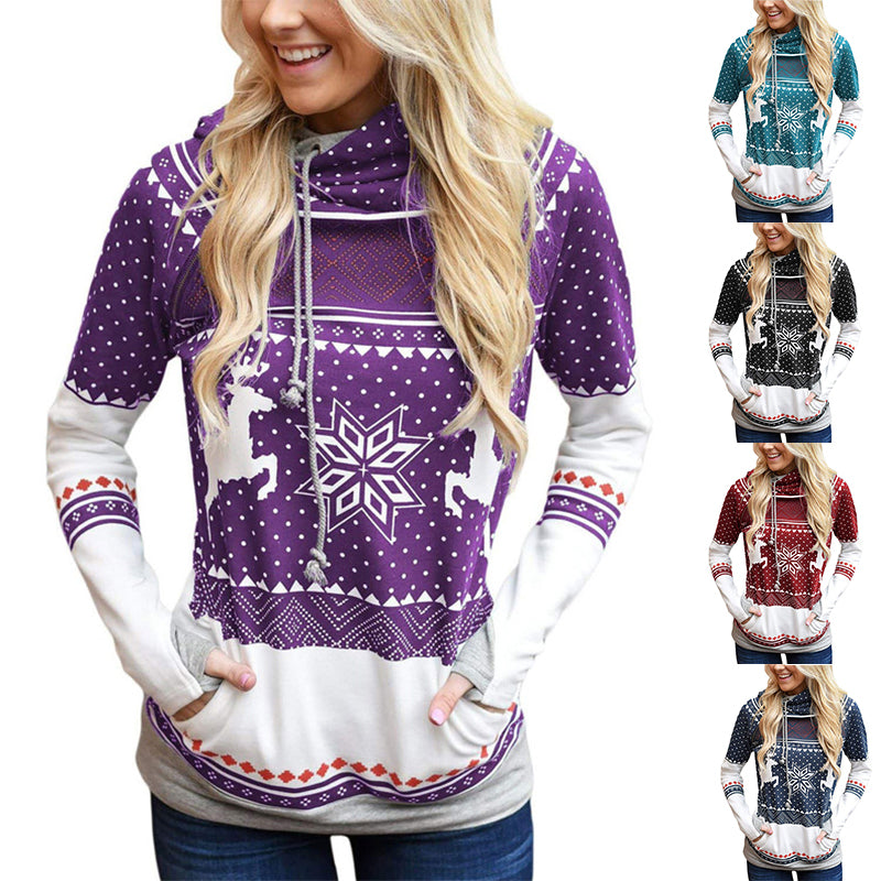 Christmas Print Pocket Sweatshirt