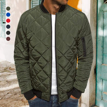 Load image into Gallery viewer, Men&#39;s Bomber Quilted Diamond Padded Jacket
