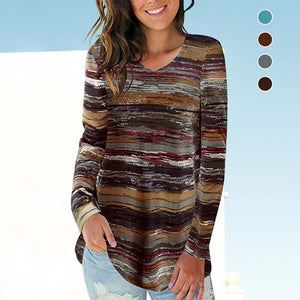 Contrast Striped Long Sleeve T-Shirt