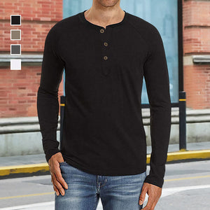 Henley Pullover Long Sleeve T-Shirt