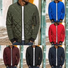 Load image into Gallery viewer, Men&#39;s Bomber Quilted Diamond Padded Jacket
