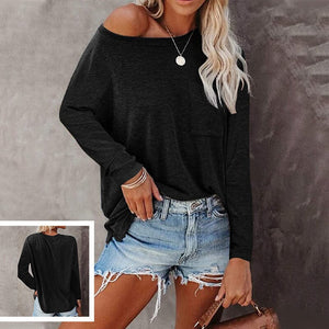 Pocket Slit Long Sleeve T-Shirt