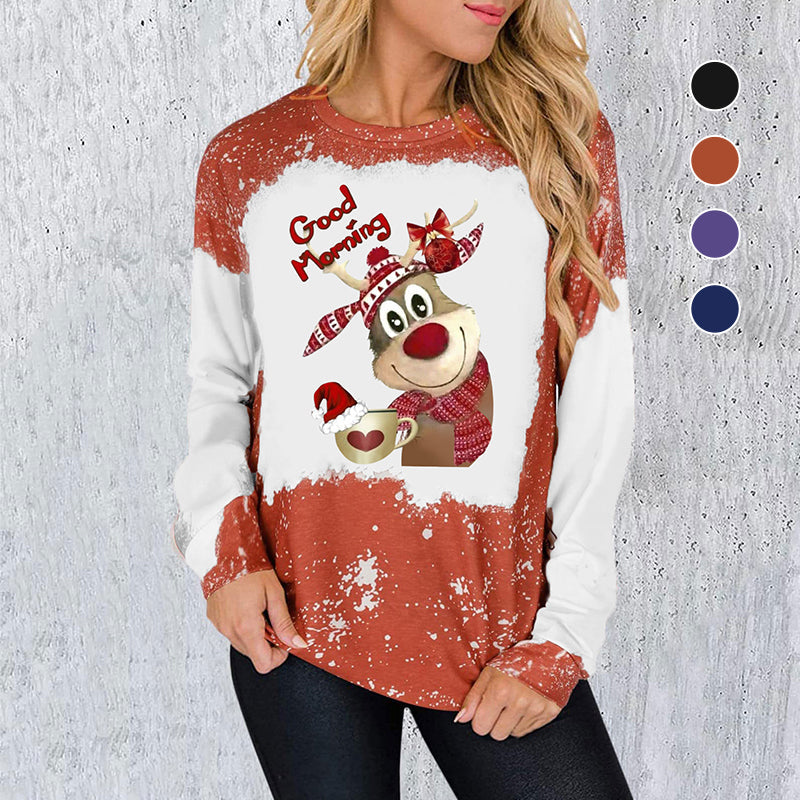 Christmas Crew Neck Print Sweatshirt
