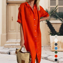 Load image into Gallery viewer, Cotton Linen Long Button Skirt
