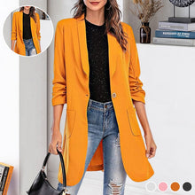 Load image into Gallery viewer, Three-quarter Sleeve Women&#39;s Mid-length Pocket Coat
