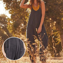 Load image into Gallery viewer, Solid V-Neck Sling Pocket Jumpsuit

