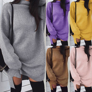 Turtleneck Slit Sweater