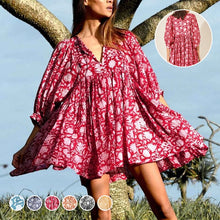 Load image into Gallery viewer, Floral String Loose Dress
