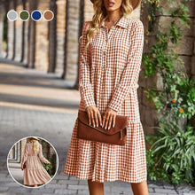 Load image into Gallery viewer, Check Swing Long Sleeve Dress
