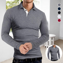 Load image into Gallery viewer, Long Sleeve Lapel Polo T-shirt

