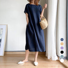 Load image into Gallery viewer, Simple Solid Color Short Sleeve Dress
