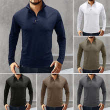 Load image into Gallery viewer, High-neck Long-sleeved Zippered T-shirt
