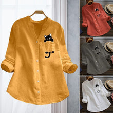Load image into Gallery viewer, Long-sleeved V-neck Blouse
