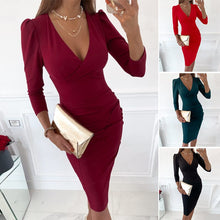 Load image into Gallery viewer, Sexy V-neck Waist Dress
