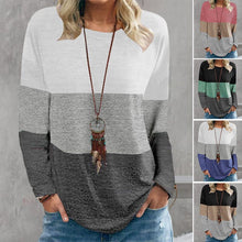 Load image into Gallery viewer, Color Block Printed Crew Neck Sweatshirt
