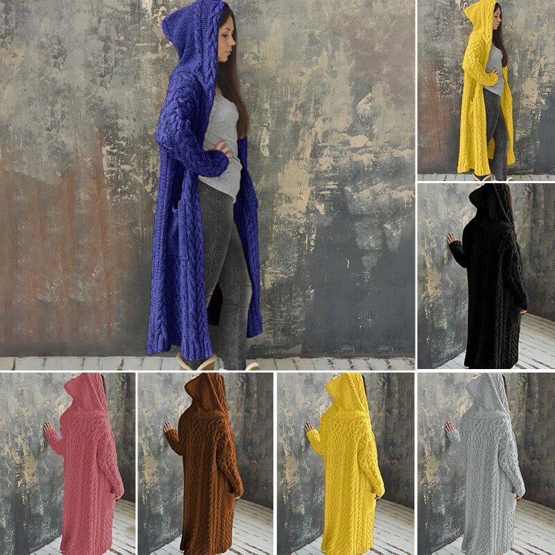 Braided Lazy Hooded Sweater