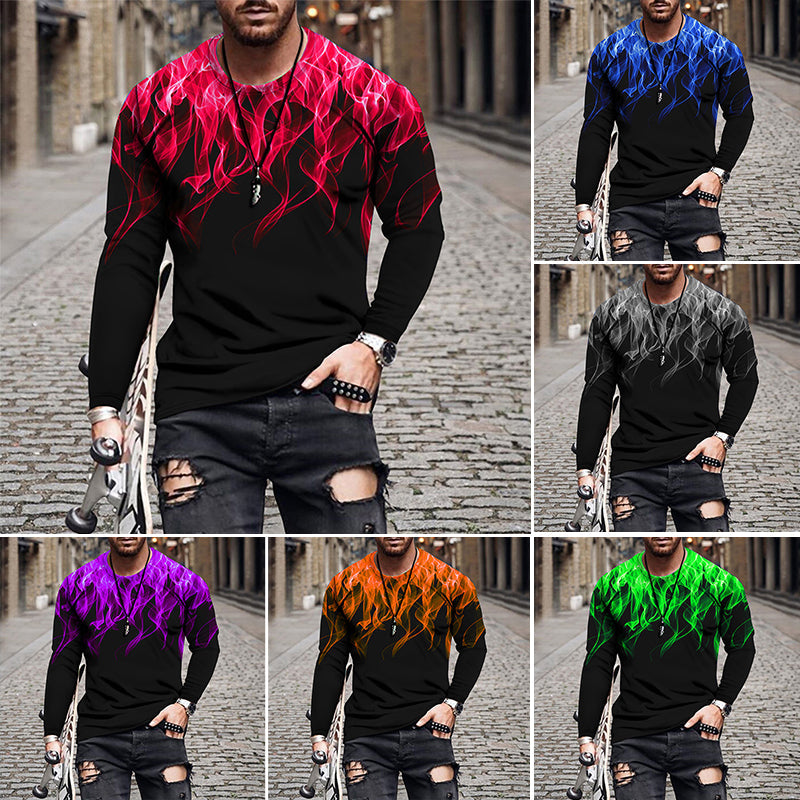 Flame Print Long Sleeve T-Shirt