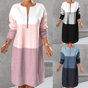 Zip Colorblock Dress