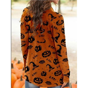 Halloween Printed Long Sleeve Knit Cardigan