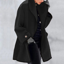 Load image into Gallery viewer, Hooded Color Block Woolen Coat
