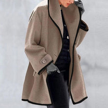 Load image into Gallery viewer, Hooded Color Block Woolen Coat
