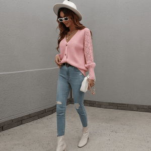 Long Sleeve Button Down Knit Cardigan
